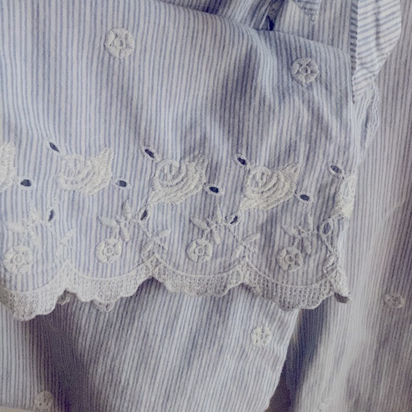 FatFace Stripe Pajama Pant with Scalloped Bottoms - Picture 3 of 4